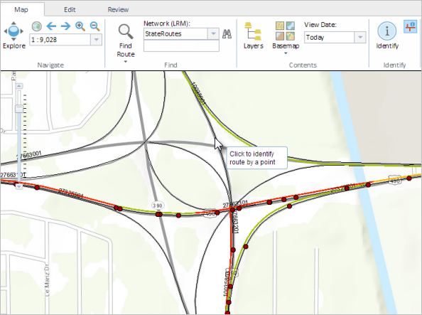 Identifying routes on the map Identifying routes on the map